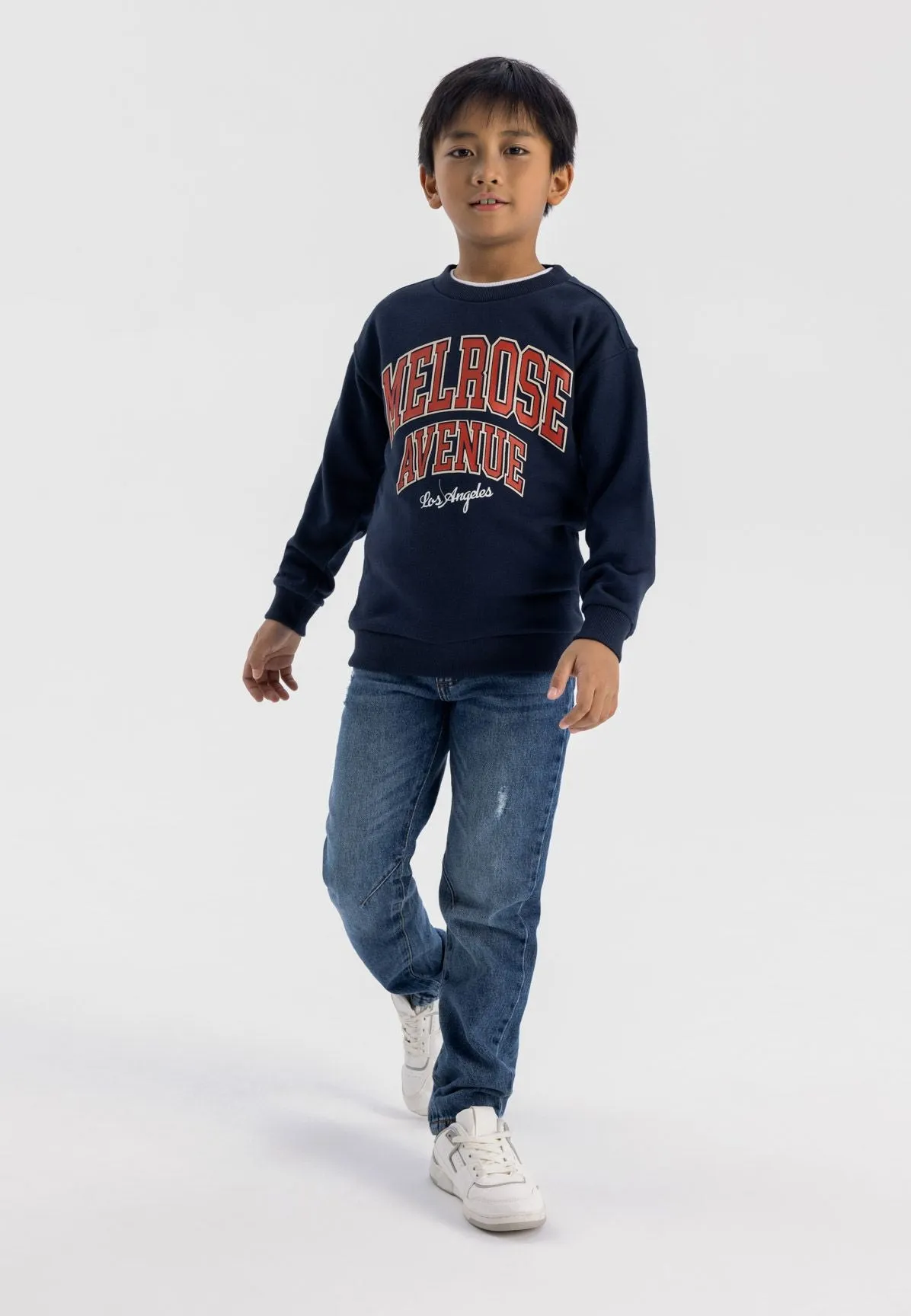 Minoti 42560 sweatshirt mørkeblå print