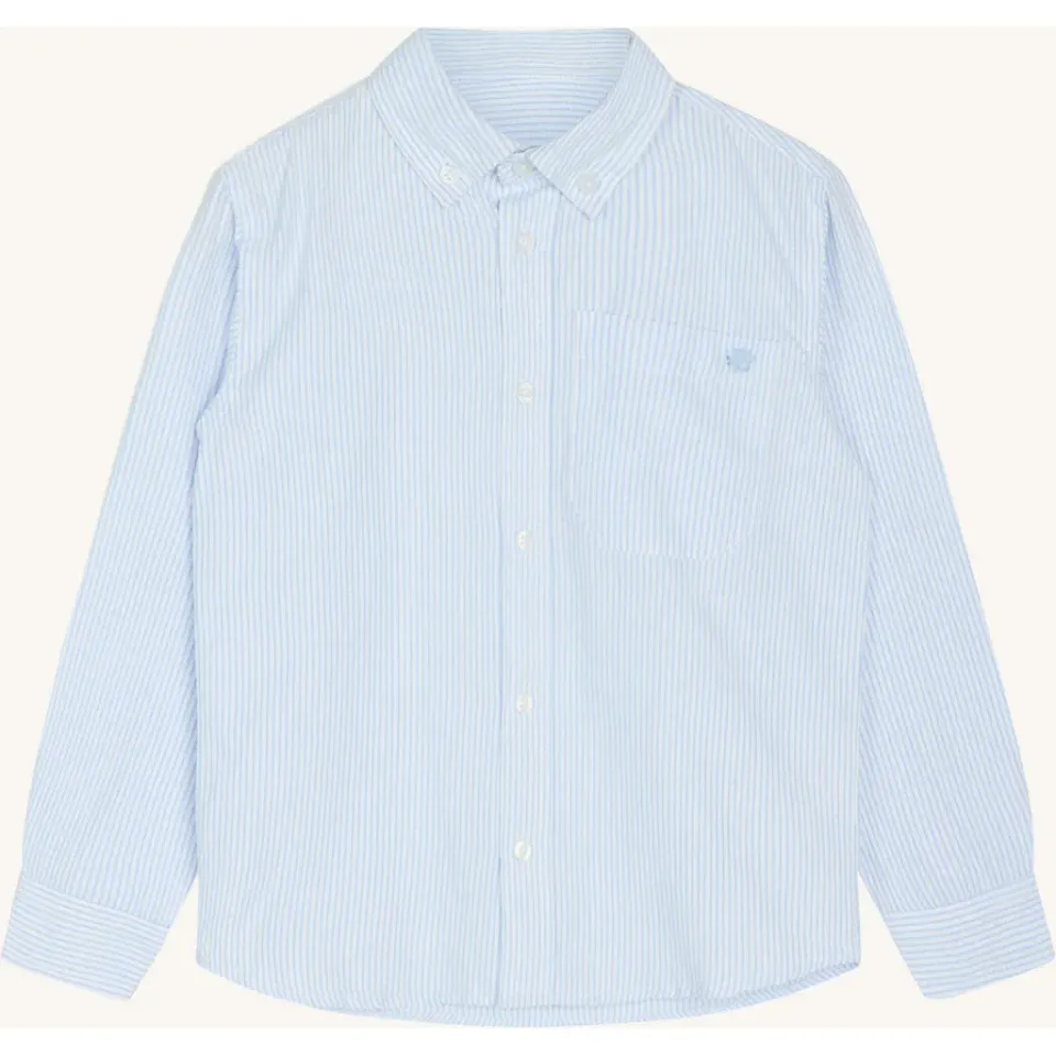Hust & Claire Ruben Stripe skjorte Light Blue bomuld