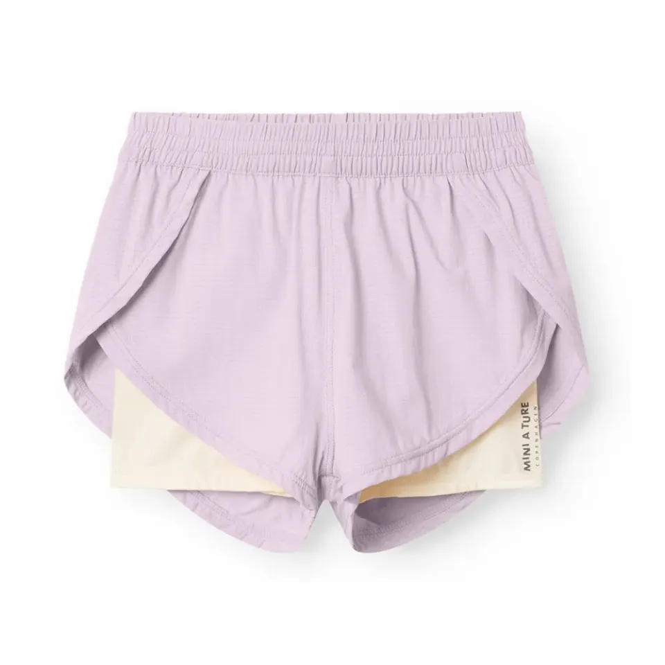 MINI A TURE Eidie shorts Tea Green med cykelshorts