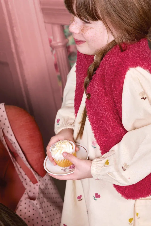 Bonton Beti vest rosa sherpa børn foer