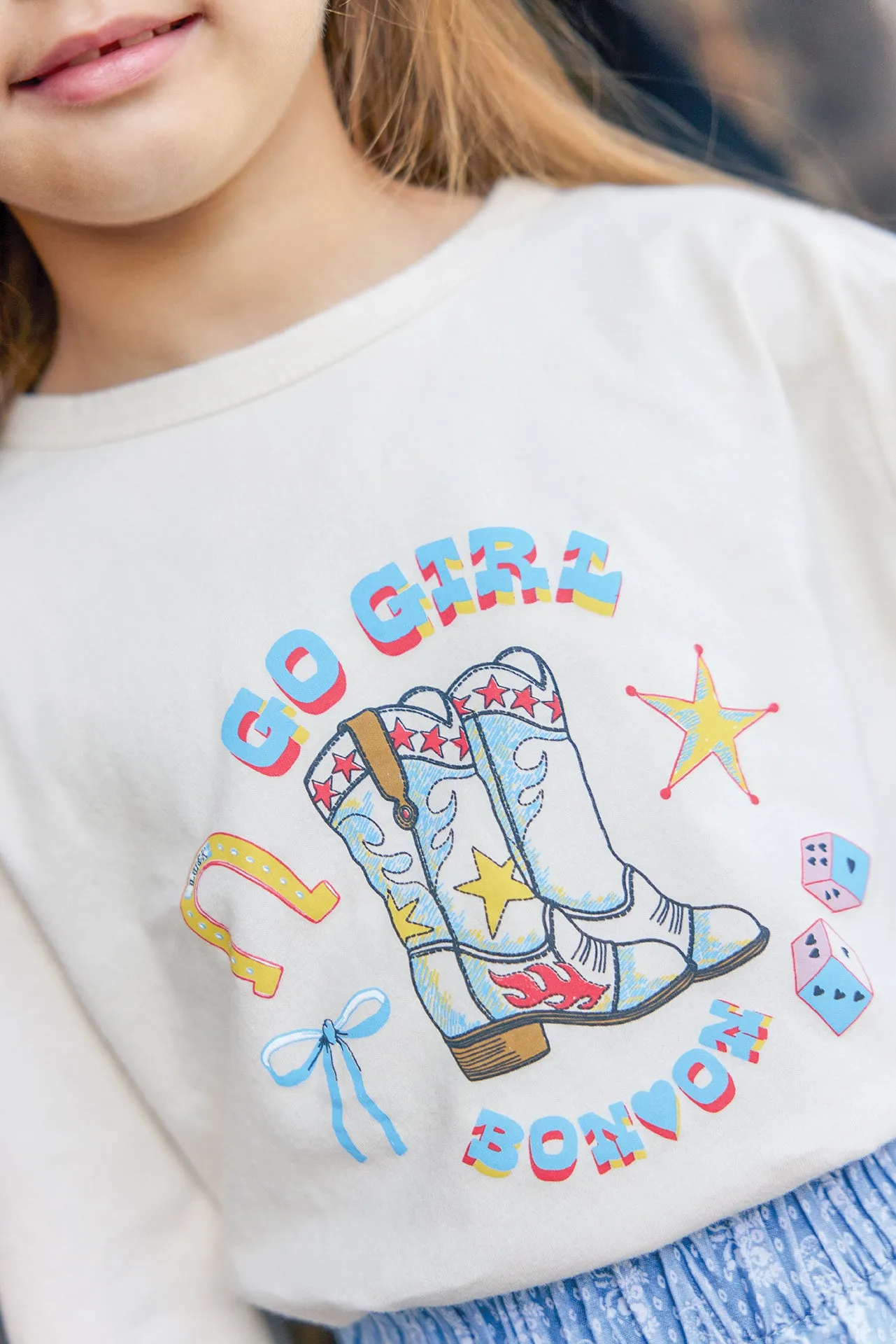 Bonton Titty Go Girl T-shirt cowboy bomuld