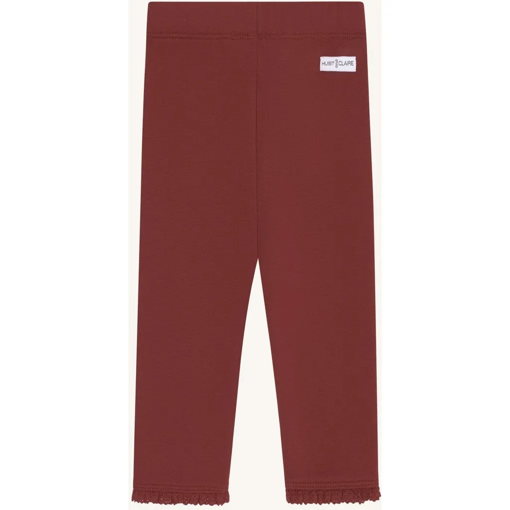 Hust & Claire Lisa Brushed leggings New Maroon bomuld