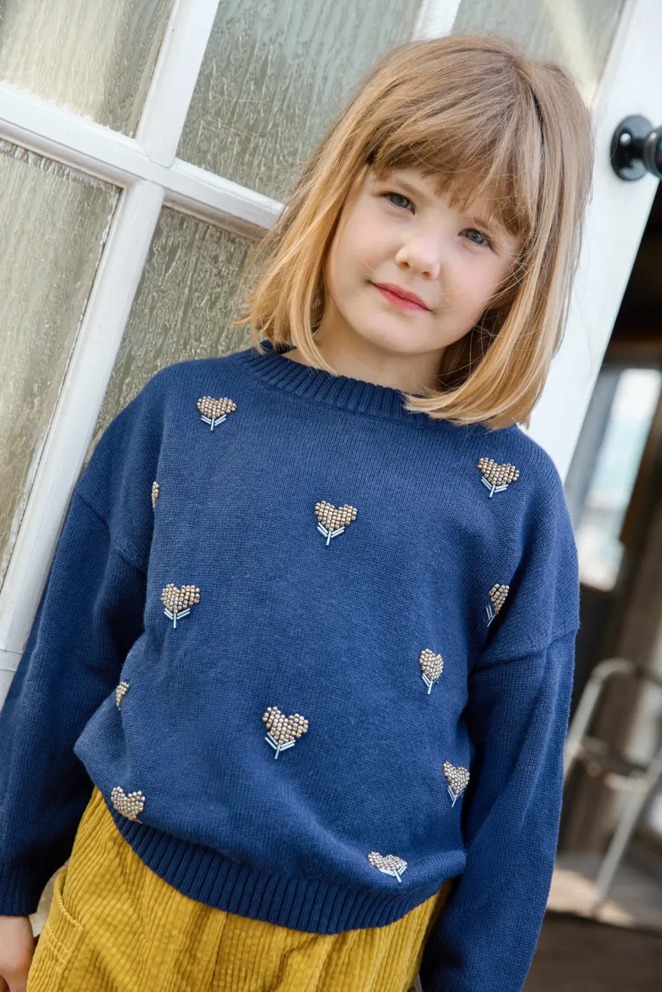 Bonton Lovely Blue striktrøje blå hjerter