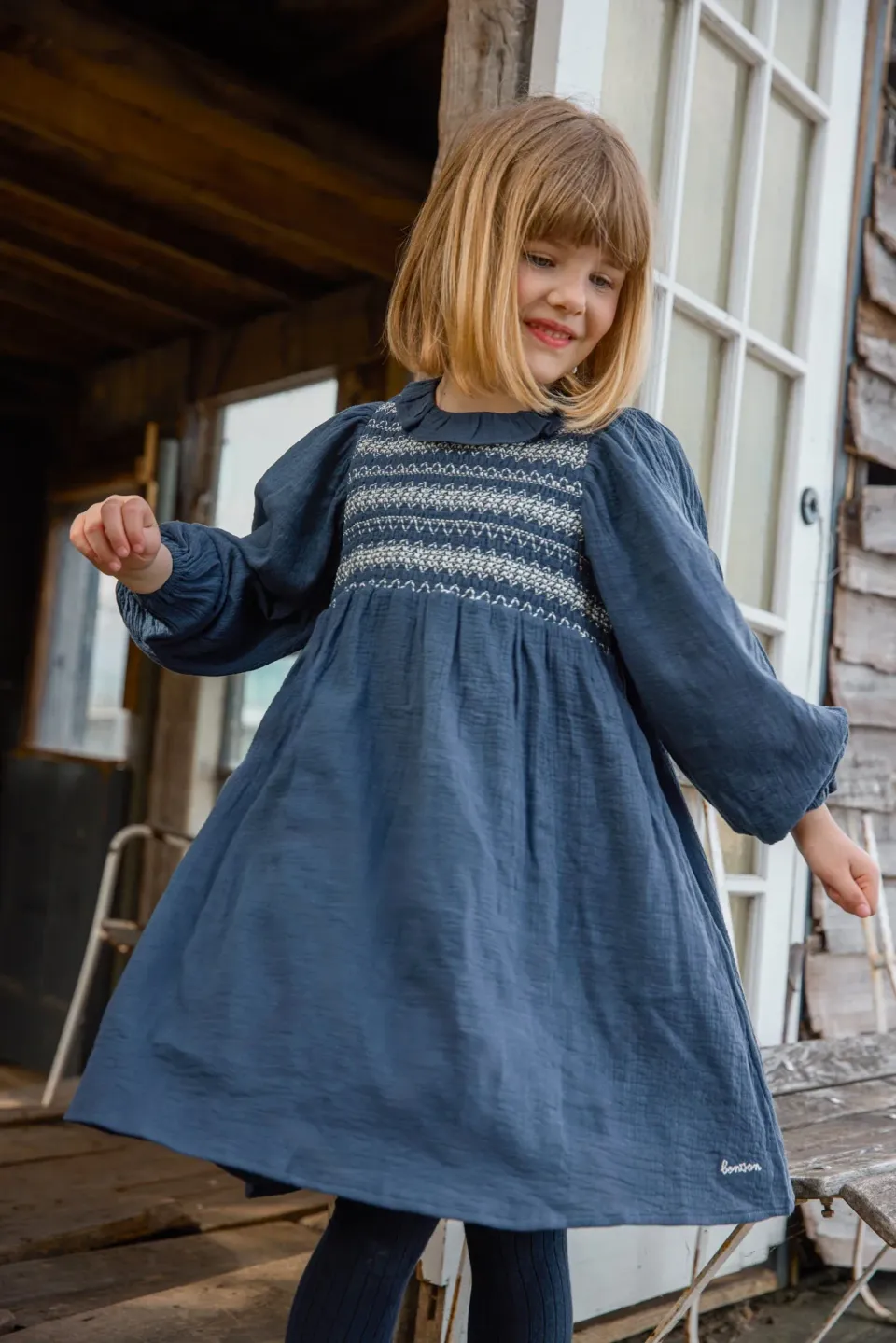 Bonton Penelope kjole sailor blue bomuld 2-14 år