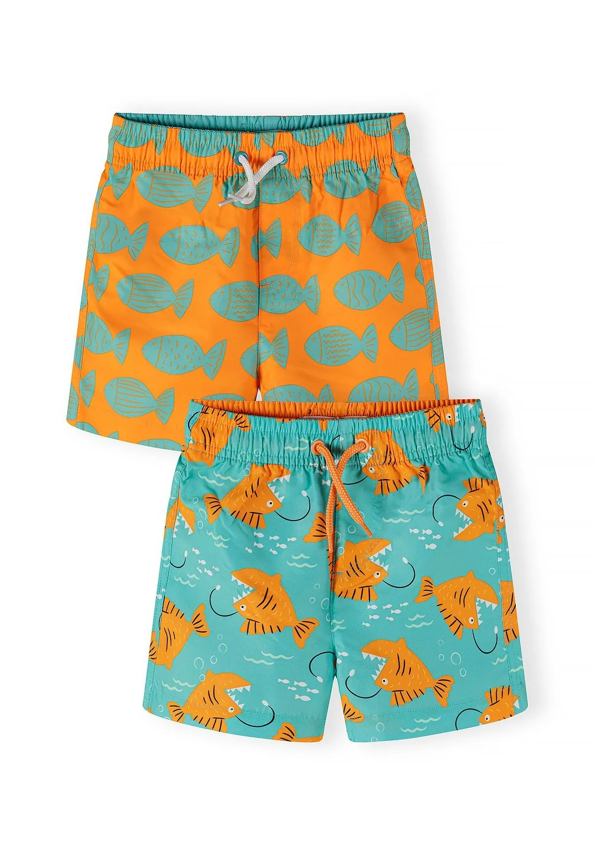 Minoti 44506 badeshorts orange fisk 2-pak