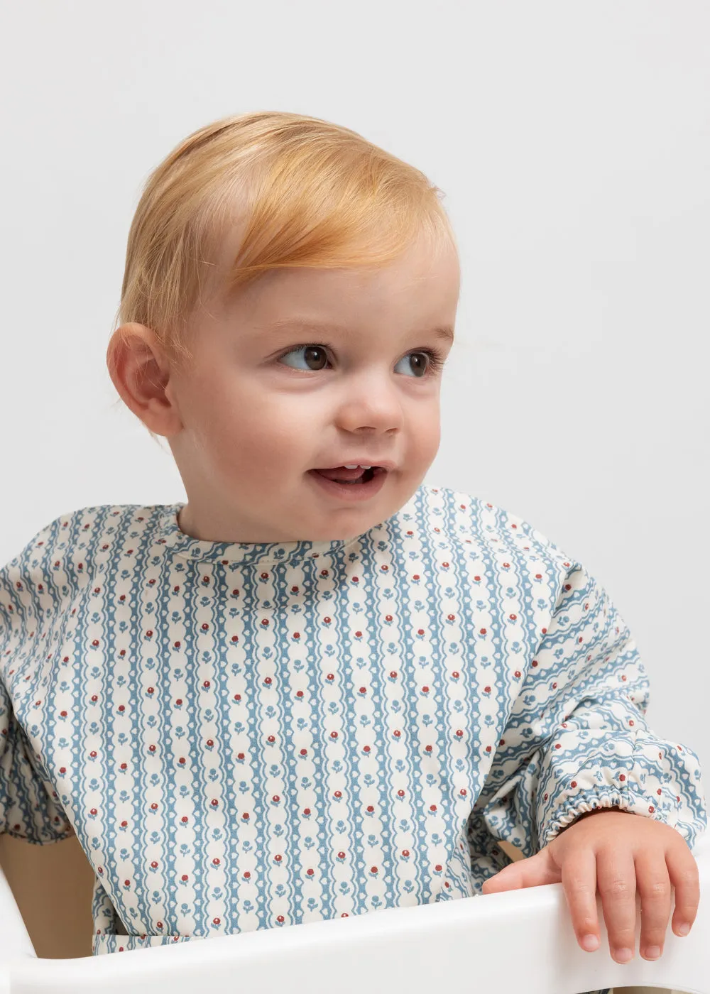 MarMar Copenhagen Apron LS spiseforklæde Floral Stripe langærmet