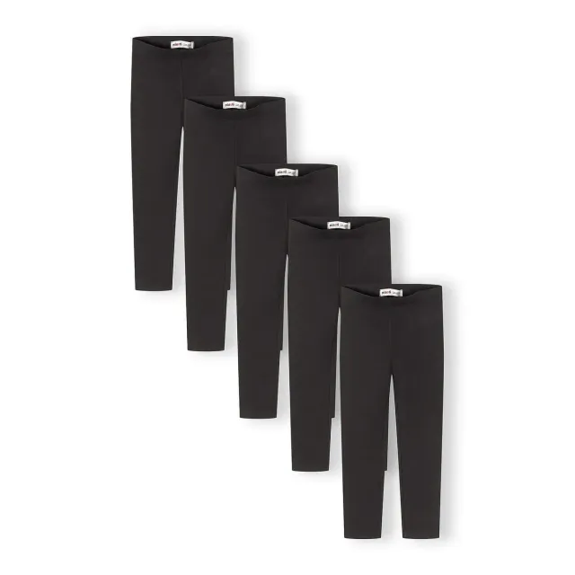 Minoti 44855 leggings 5-pak sort bomuld