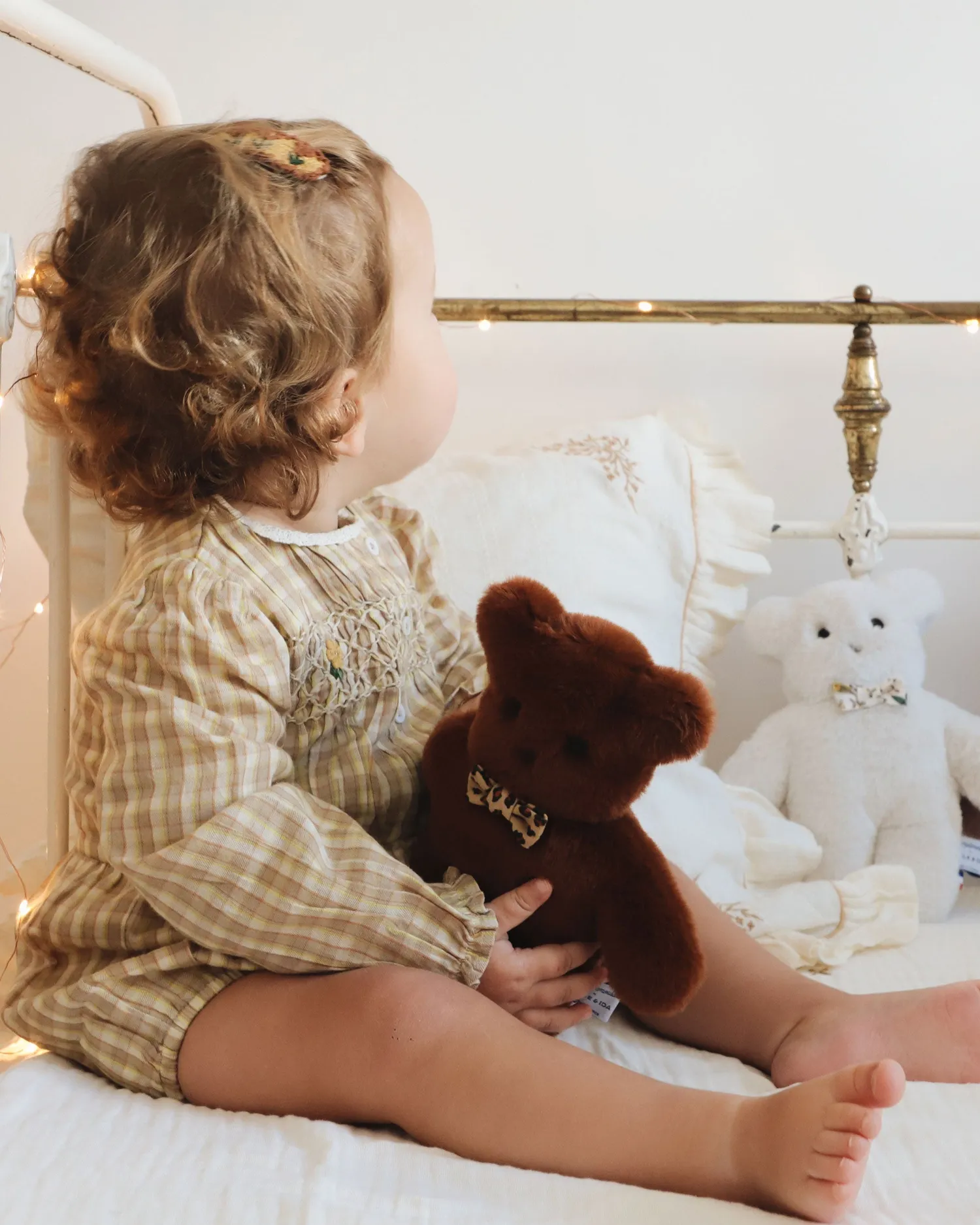 Emile et Ida Nounou bamse ecru rangle 20 cm