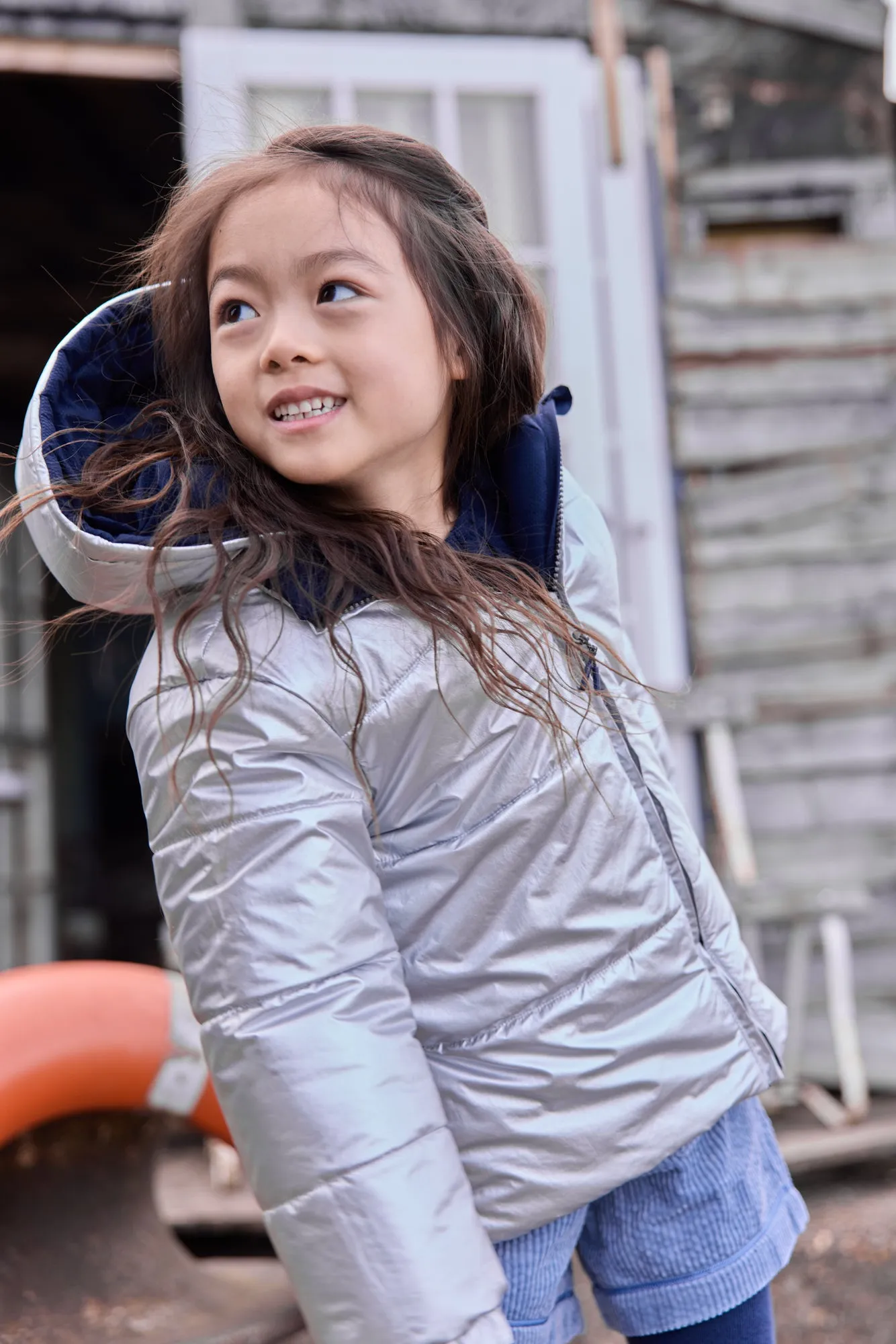 Bonton Moove Sailor Blue dynejakke blå hætte