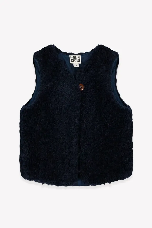 Bonton Beti Blue vest sherpa 2 år unisex