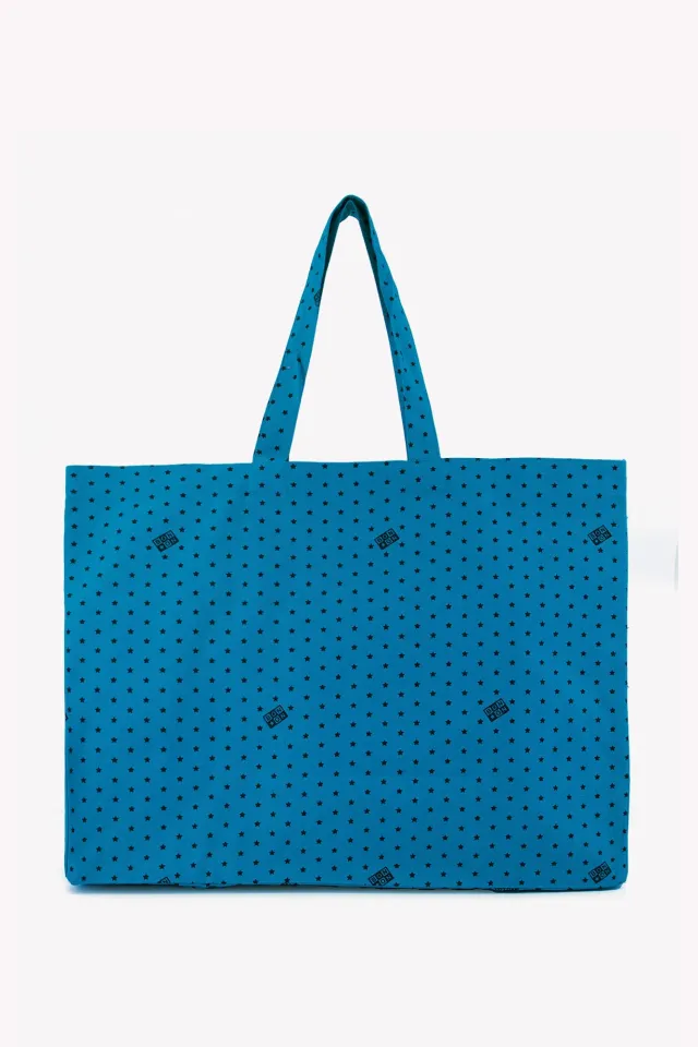 Bonton Jo shopper blå toucan stor bomuld