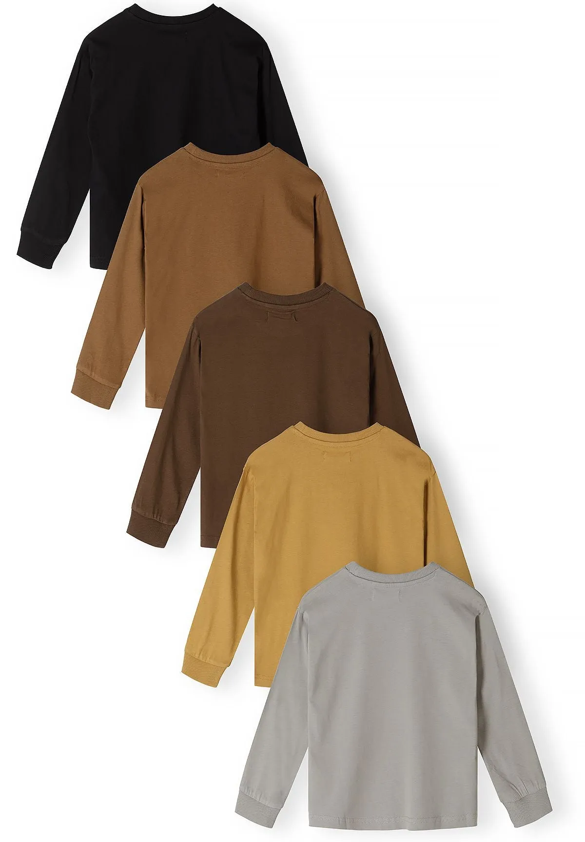 Minoti langærmet t-shirt 5-pak hjort broderi