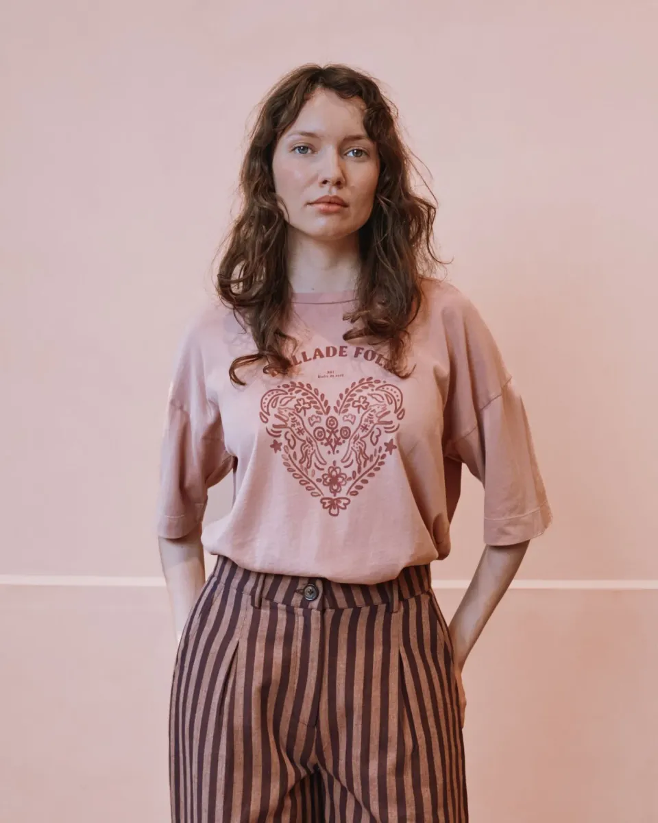 Emile et Ida Ballade Folk t-shirt oversize rosa