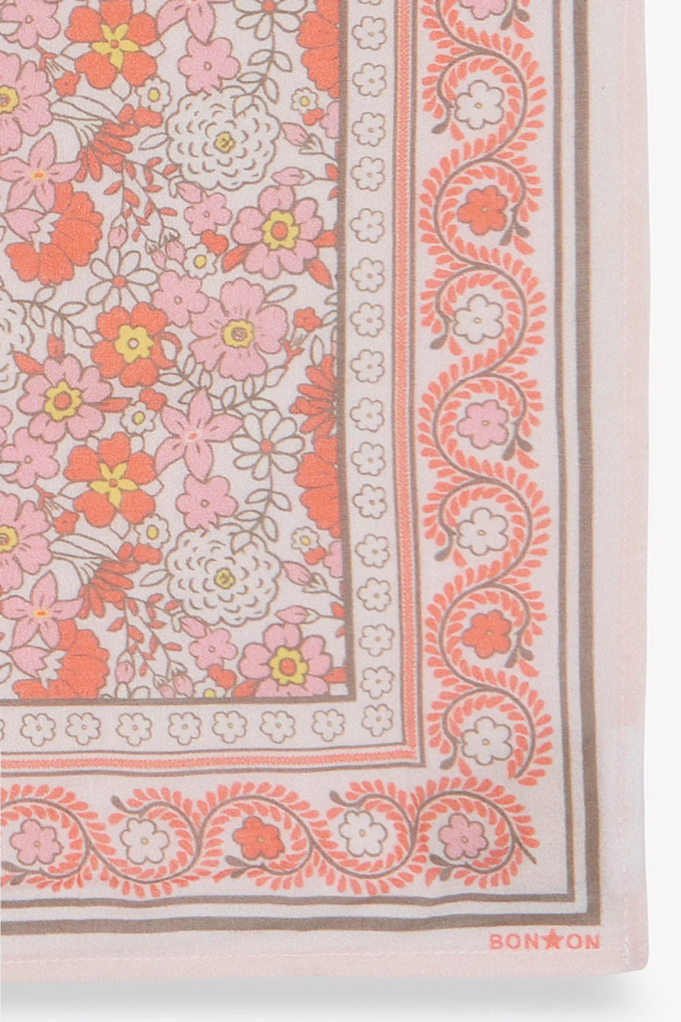 Bonton Fleur Vintage Rose tørklæde 50x50 bomuld