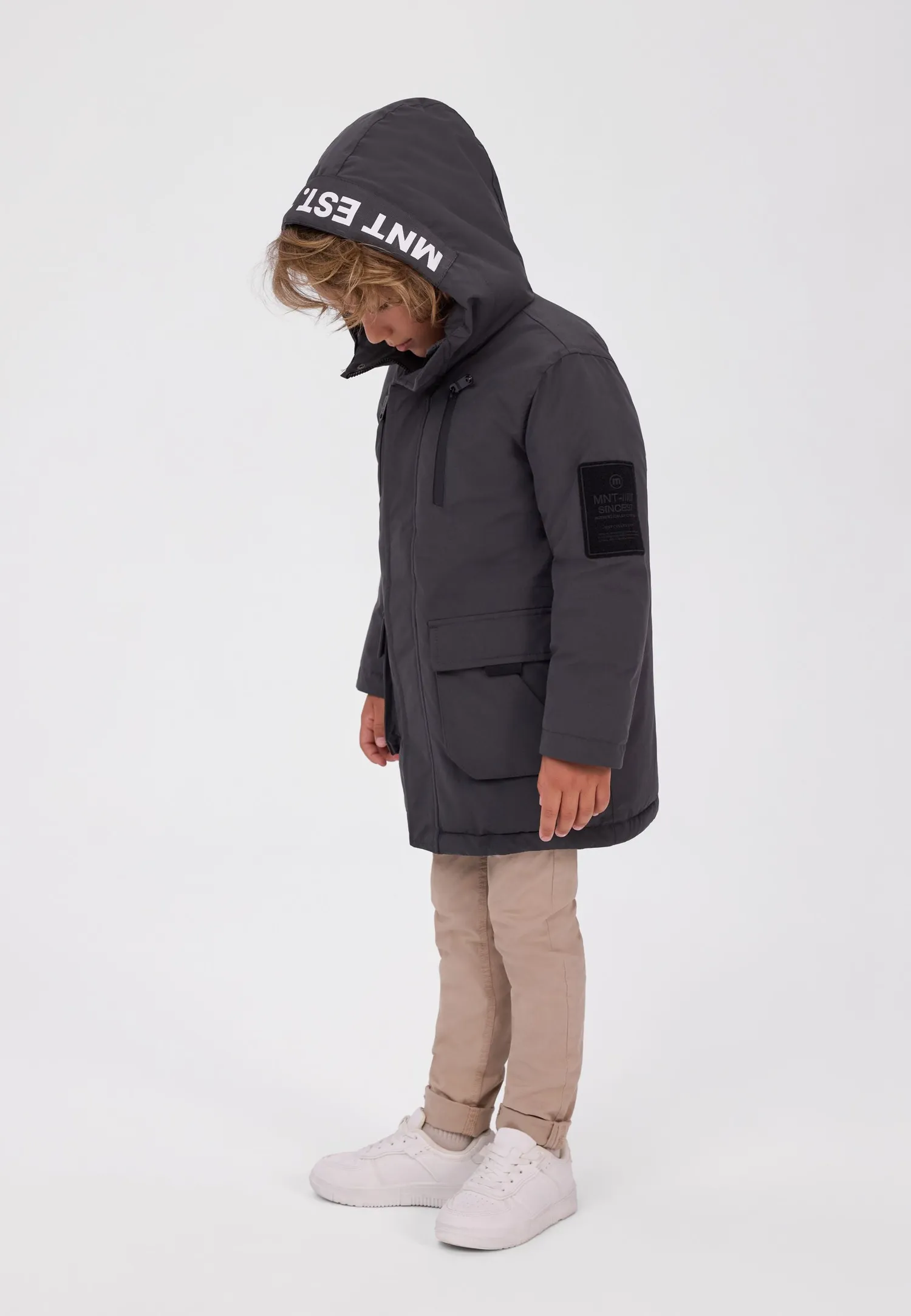 Minoti 45266 parka til drenge grå varm