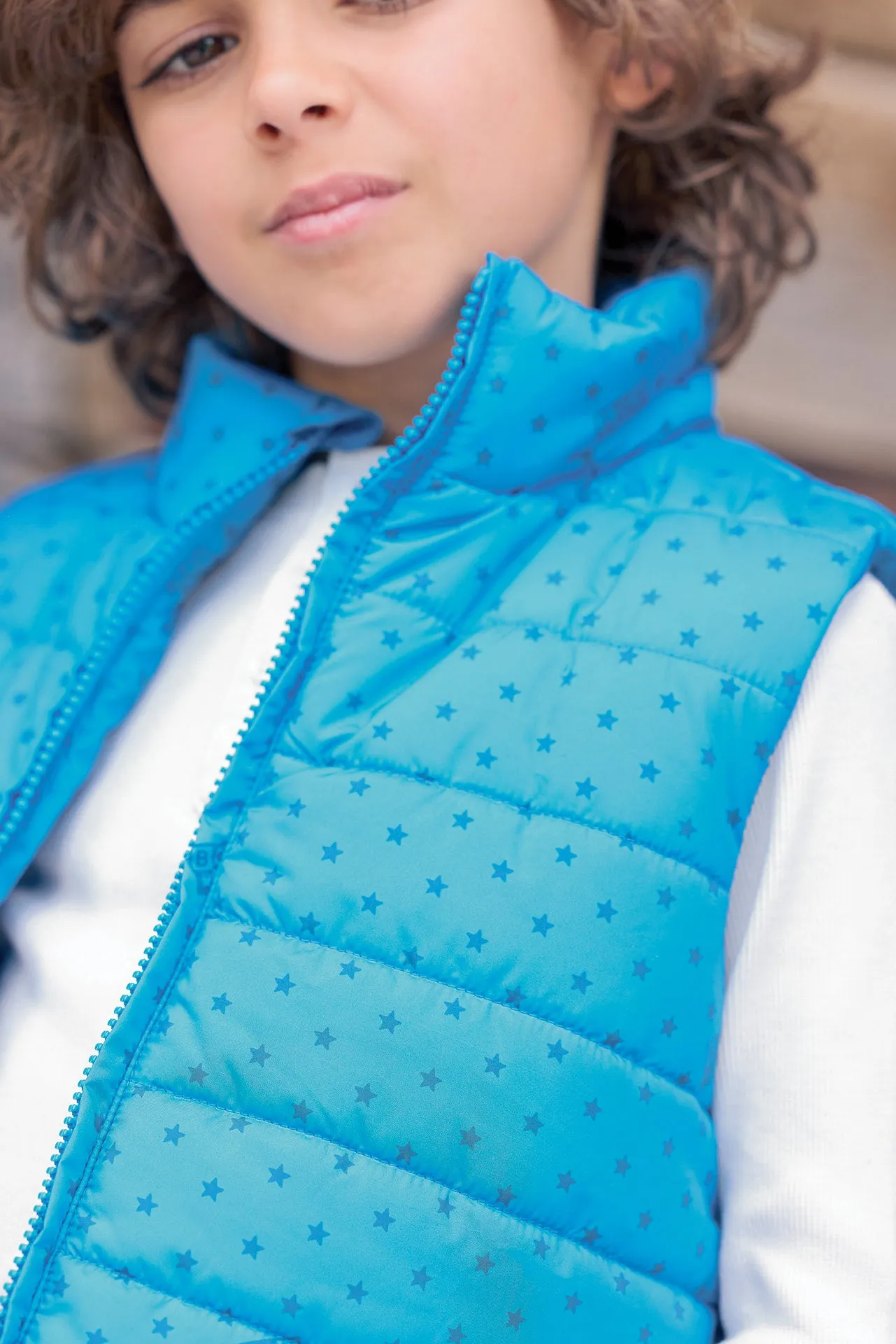 Bonton Nordic vest blå stjerner børn