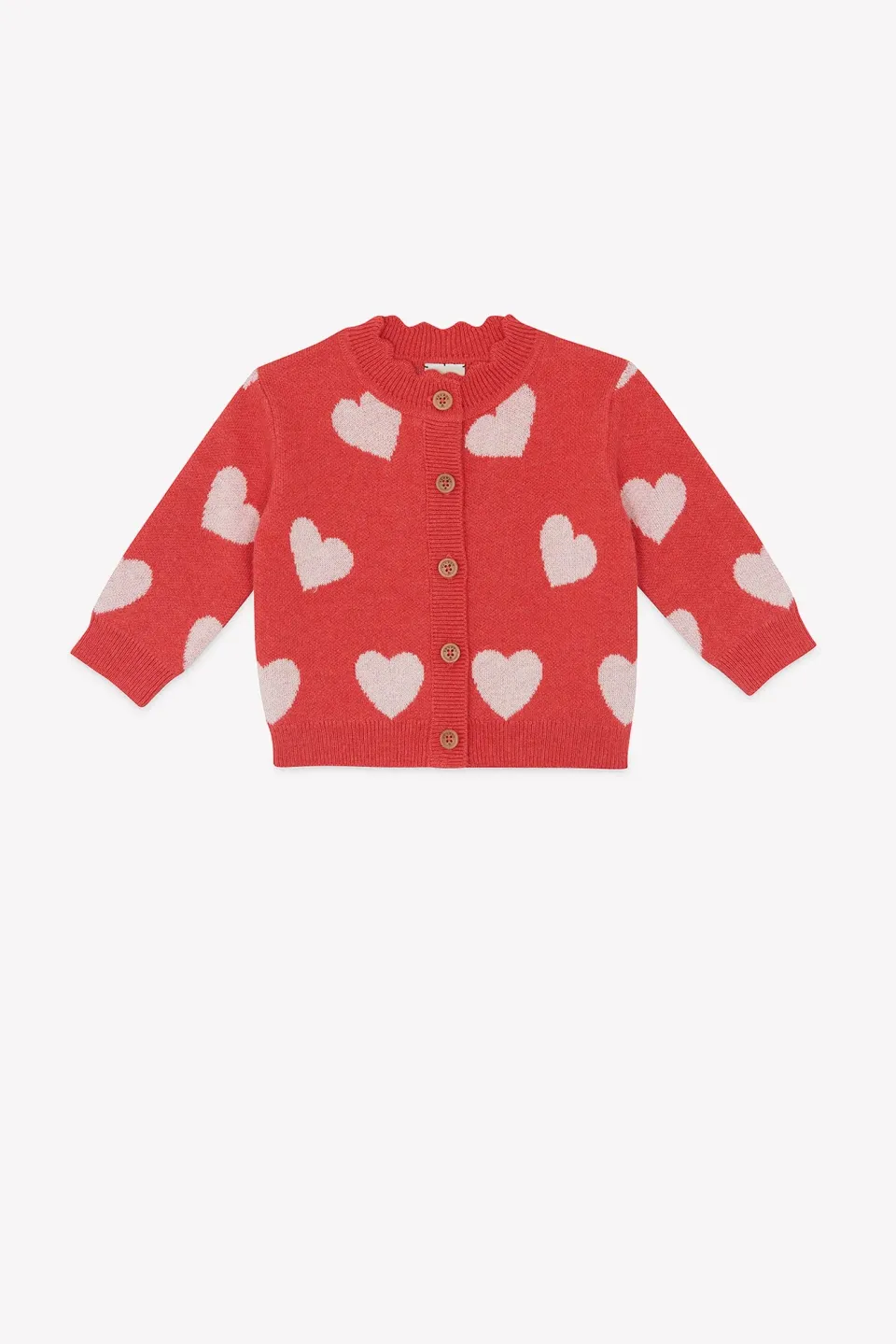 Bonton Mina cardigan rose faroe hvide hjerter