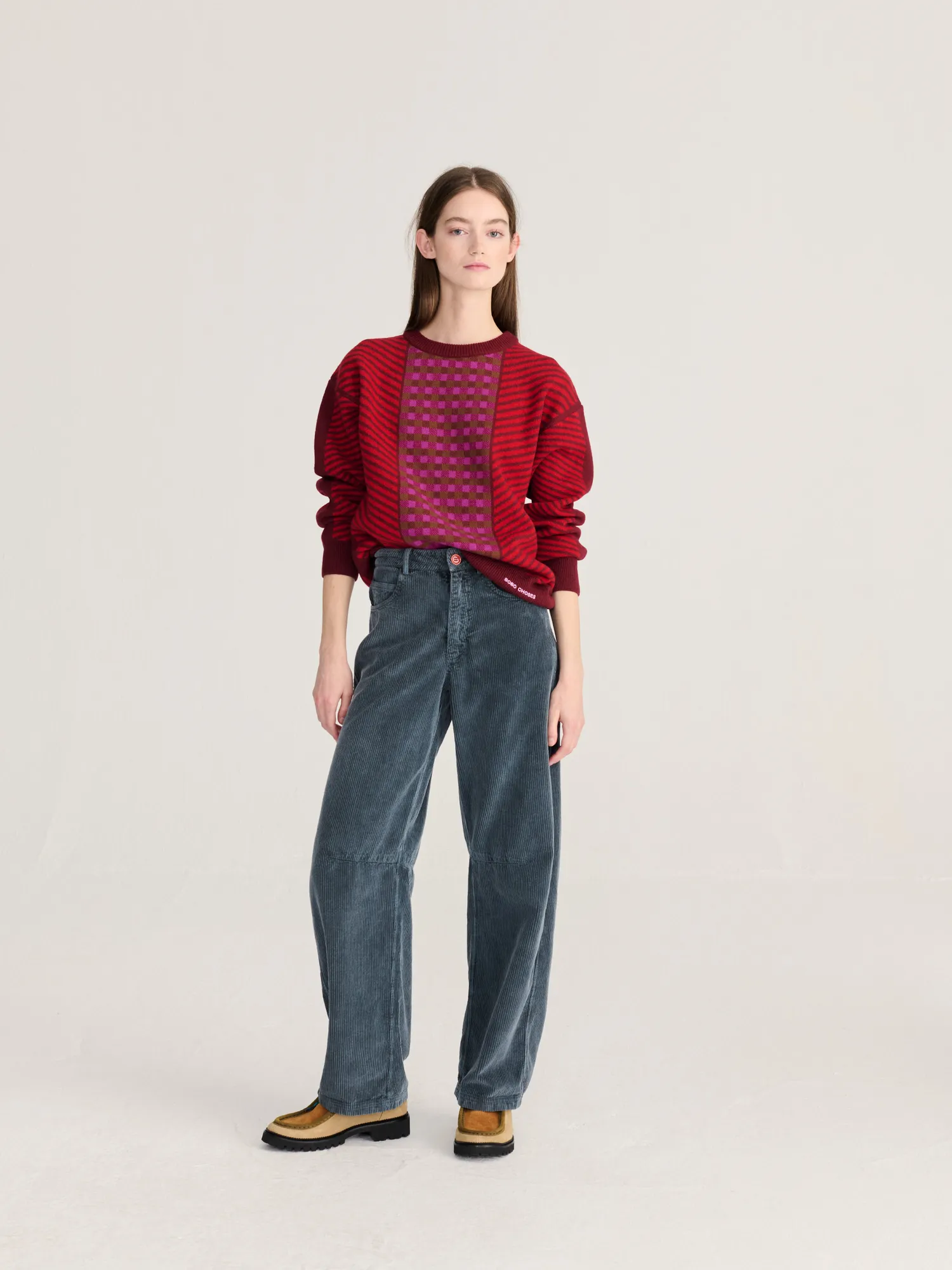 Bobo Choses All About Monsters Jacquard striktrøje bordeaux