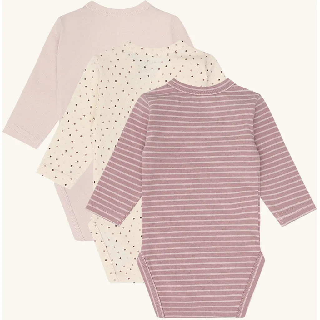 Hust & Claire Base 3-pack bodystockinger Hushed Pink bomuld