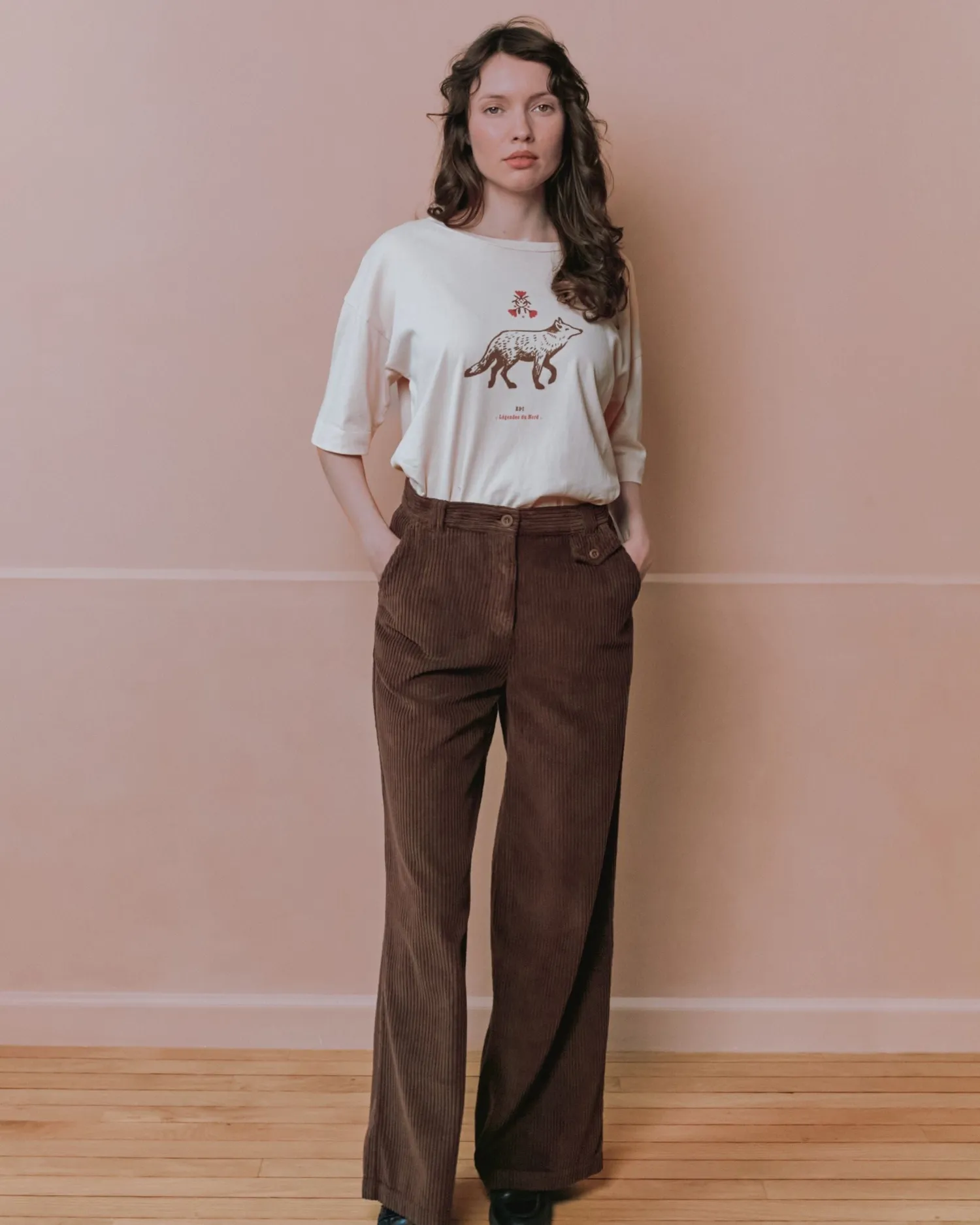 Emile et Ida Elly1 T-shirt dame beige oversize