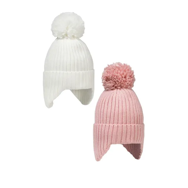 Minoti 44401 huer til piger 2-pak creme rosa