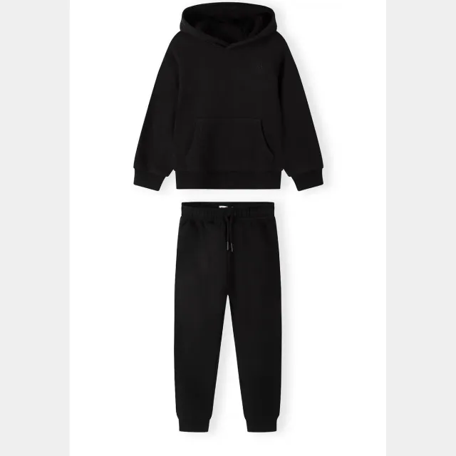 Minoti 45793 sweatsæt sort broderi slim