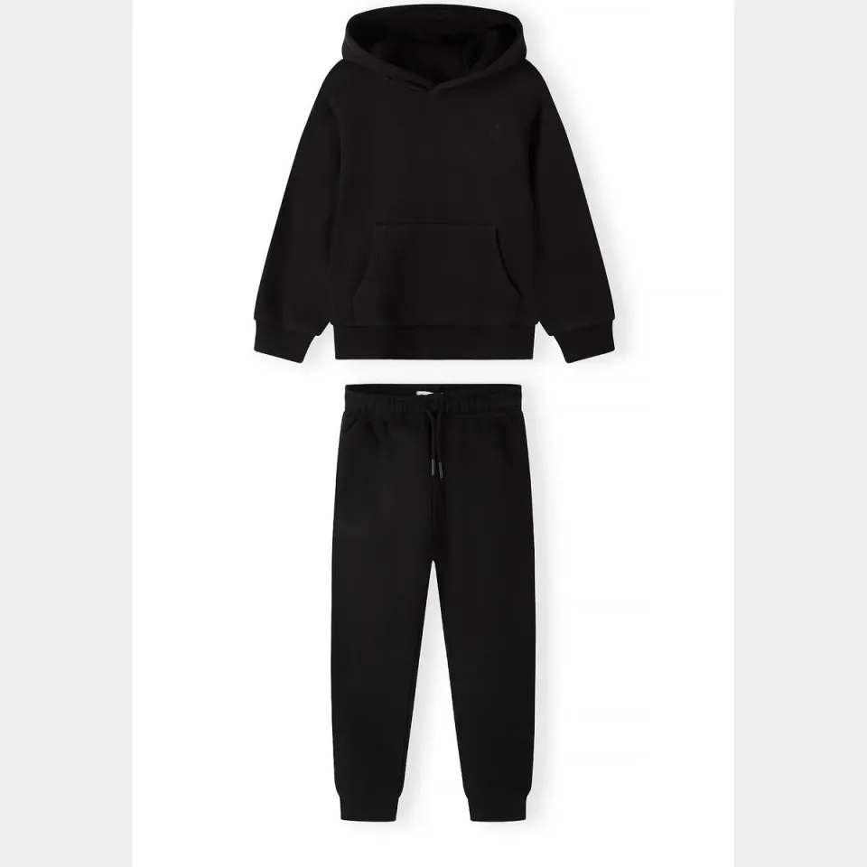 Minoti 45793 sweatsæt sort broderi slim