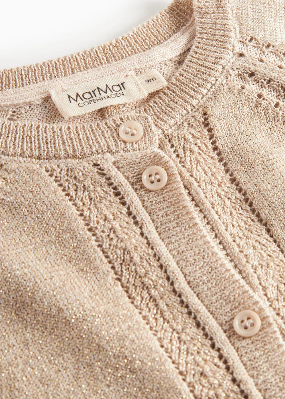 MarMar Copenhagen Tillie B cardigan Gold Glitter strik