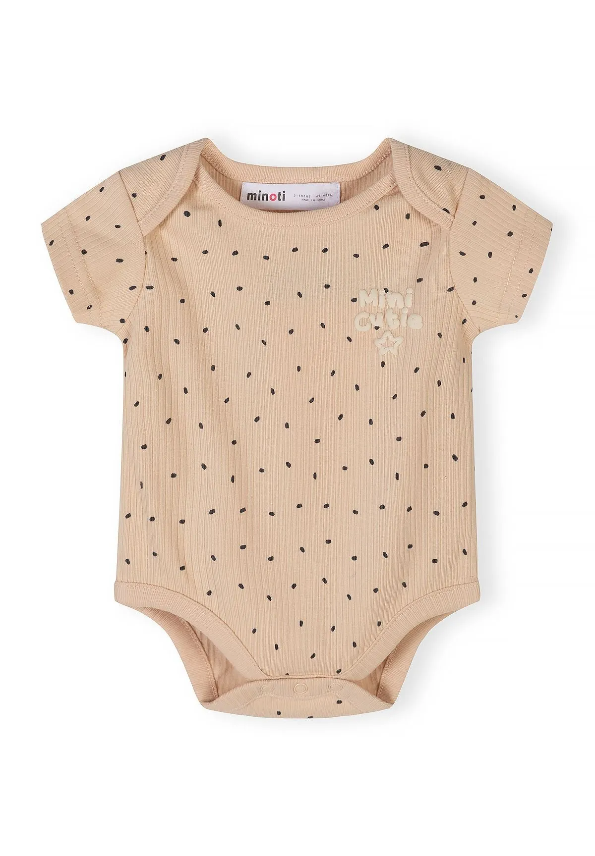 Minoti 44547 body 3-pak ribbet bomuld beige