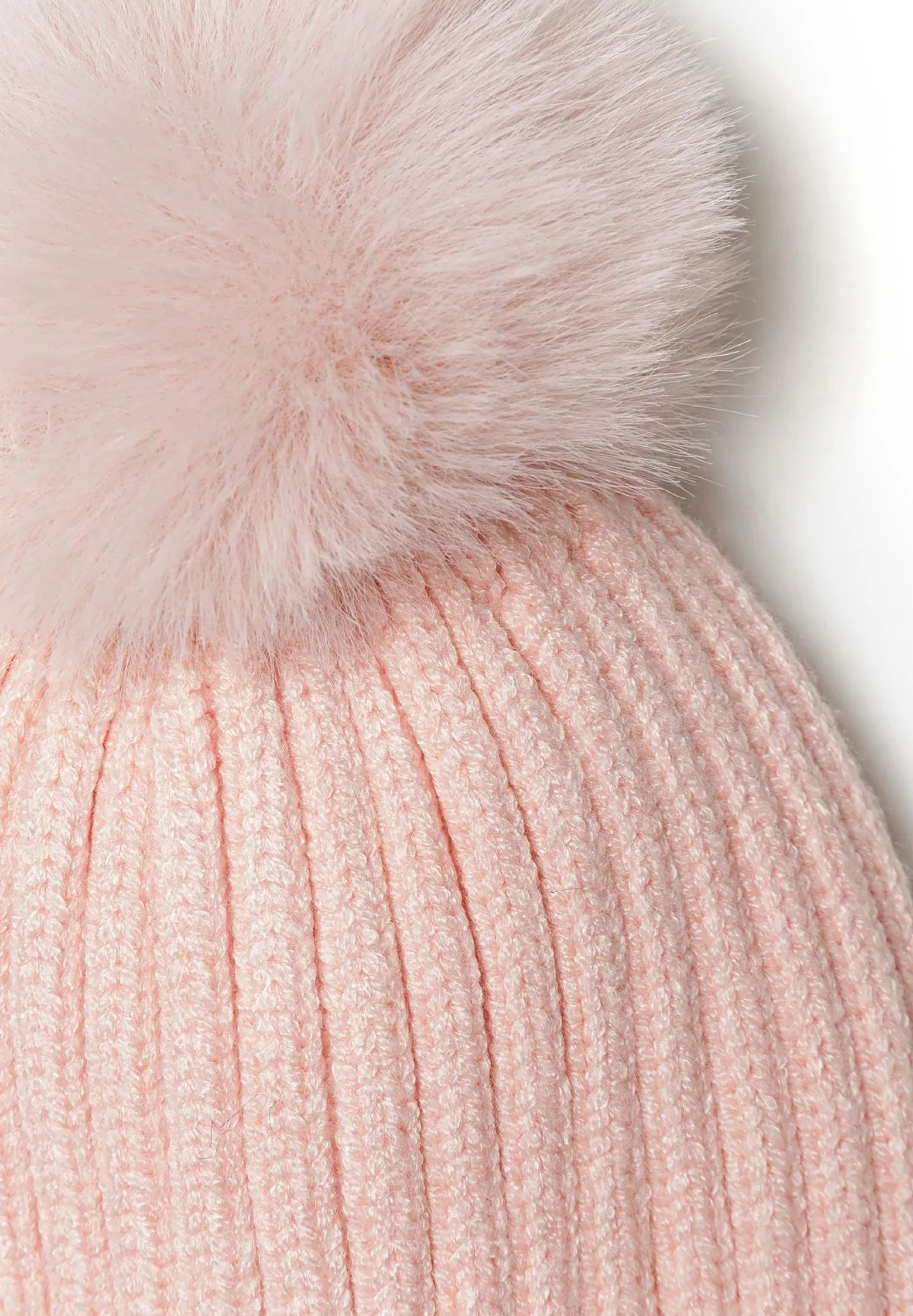 Minoti 41581 hue lyserød 56 rib med pompom