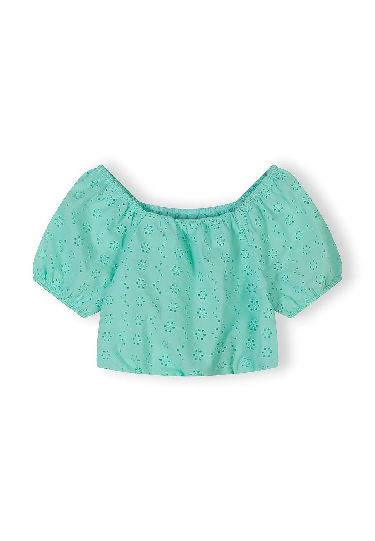 Minoti 44657 sæt lysegrøn top shorts