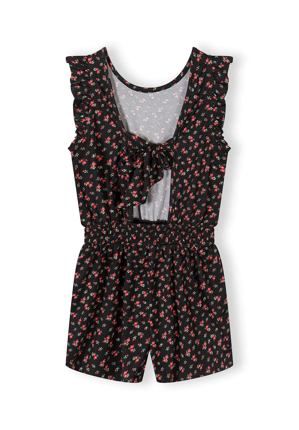 Minoti 44654 playsuit sort blomstret til piger