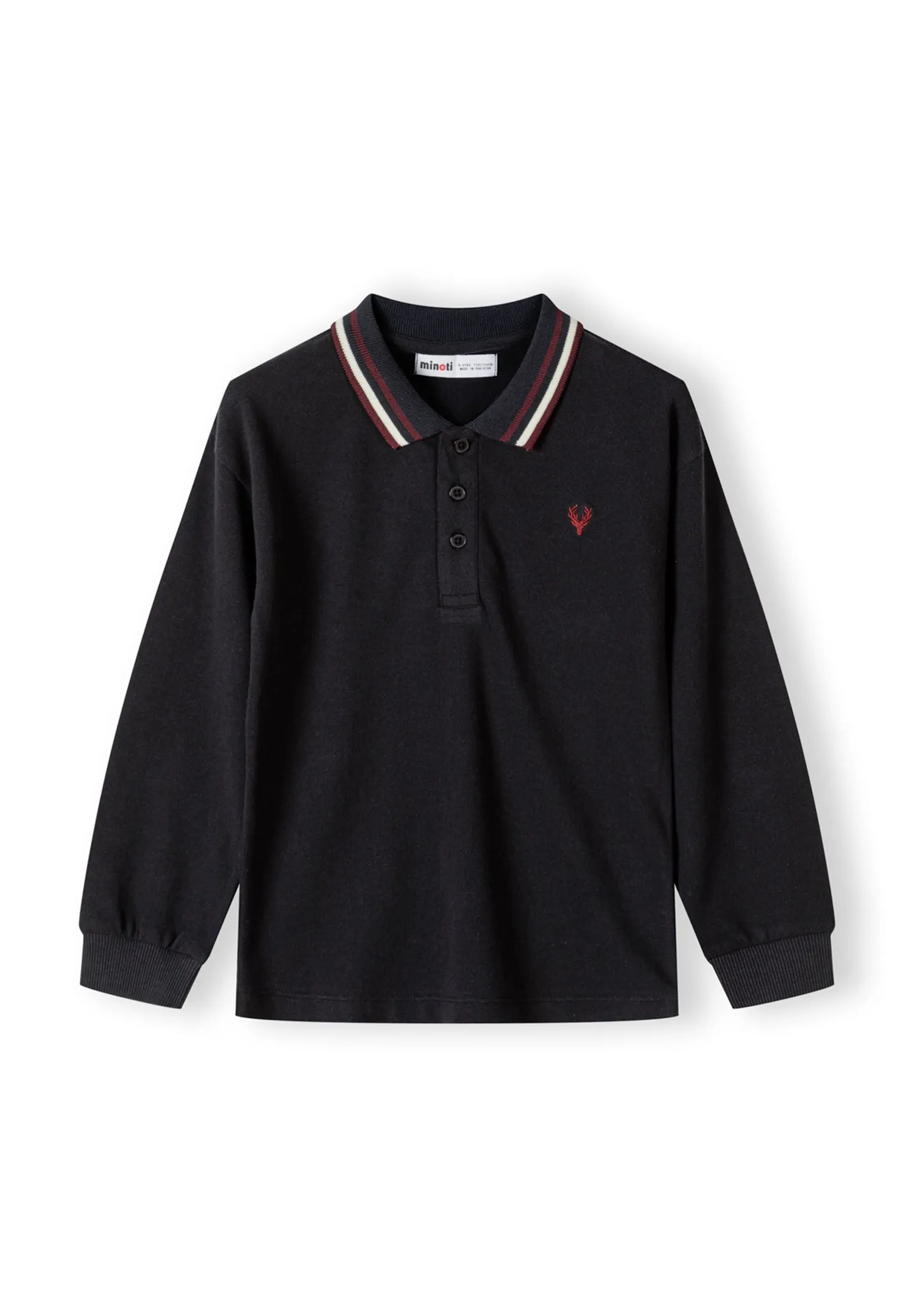 Minoti 44286 polo langærmet 2-pak sand sort
