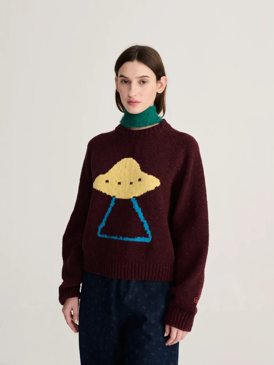 Bobo Choses Pixel Abduction jumper bordeaux uld XS-XL
