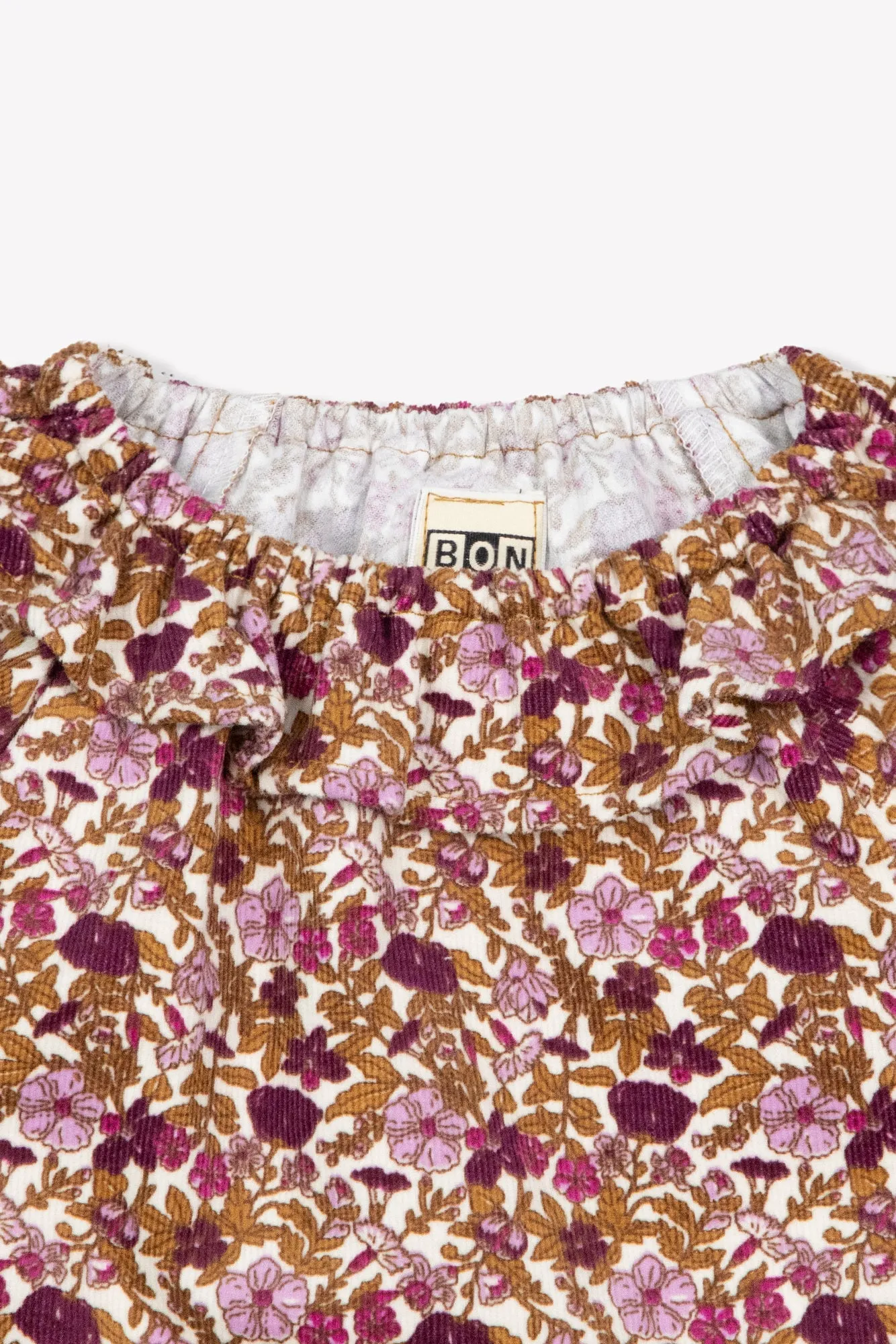 Bonton Solane Flowers Velours bluse blomstret fløjl