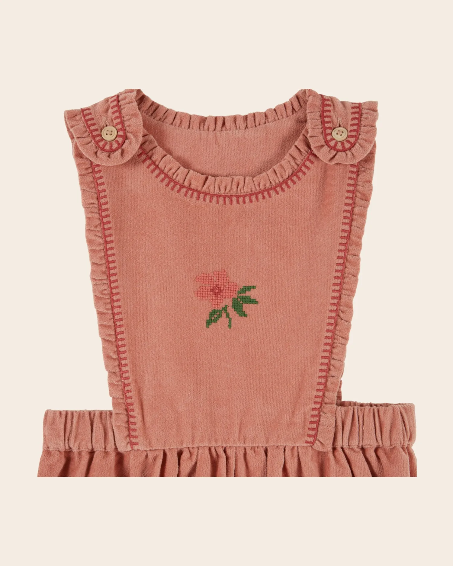 Emile et Ida Sakura forklædekjole rosa velour