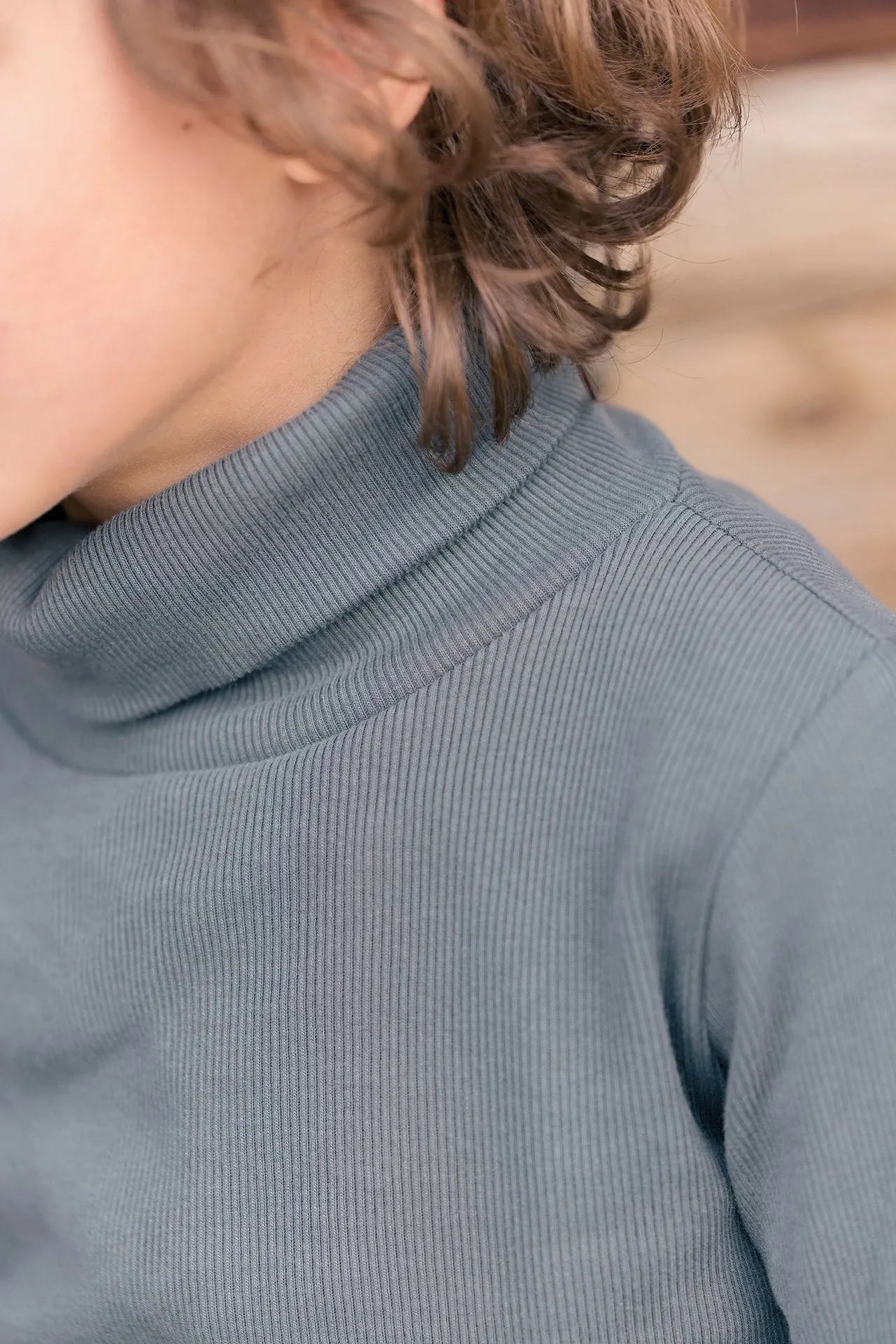 Bonton Titou rullekrave bluse karbon bomuld