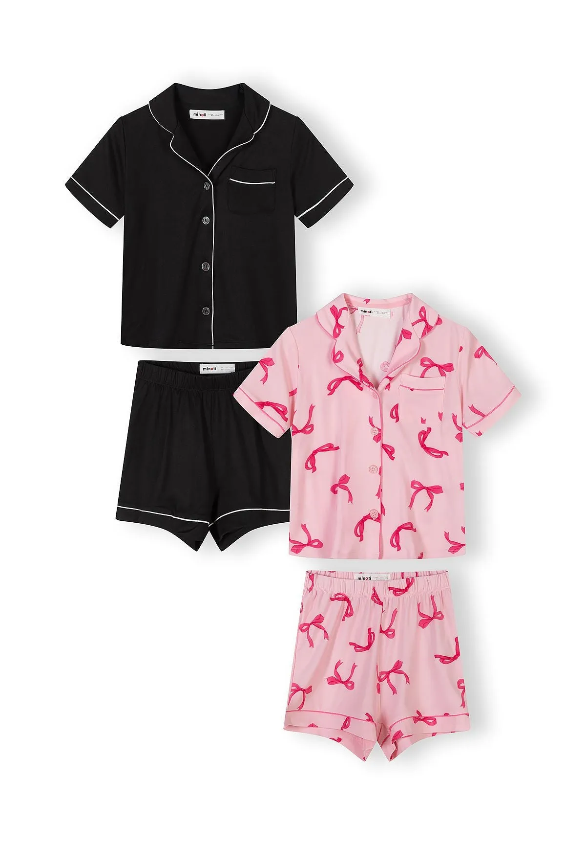 Minoti 44907 pyjamas lyserød sløjfeprint til piger