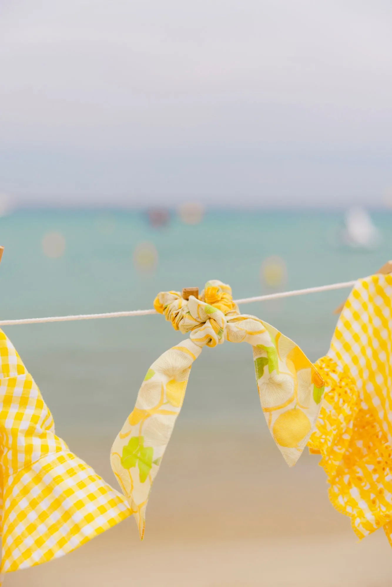 Bonton Loulou scrunchie gul citron bomuld