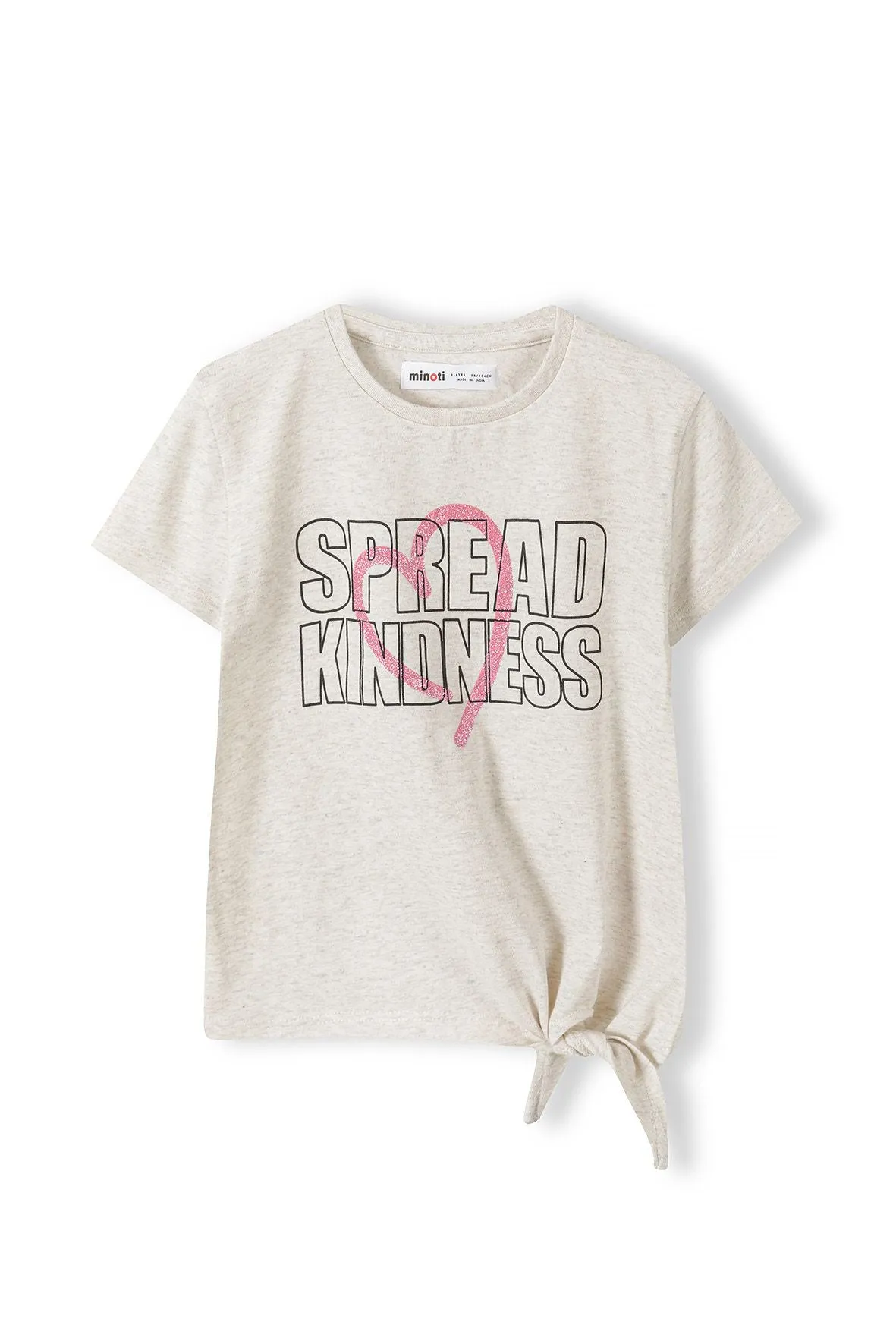 Minoti 38604 t-shirt beige knude til piger