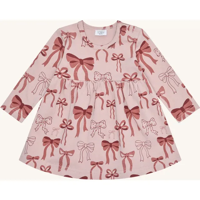 Hust & Claire HCKis Bows babykjole Adobe Rose bomuld