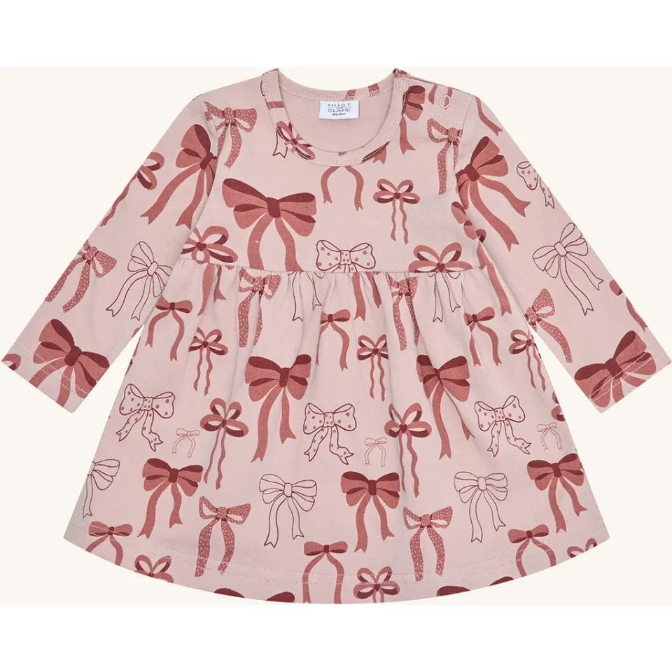 Hust & Claire HCKis Bows babykjole Adobe Rose bomuld