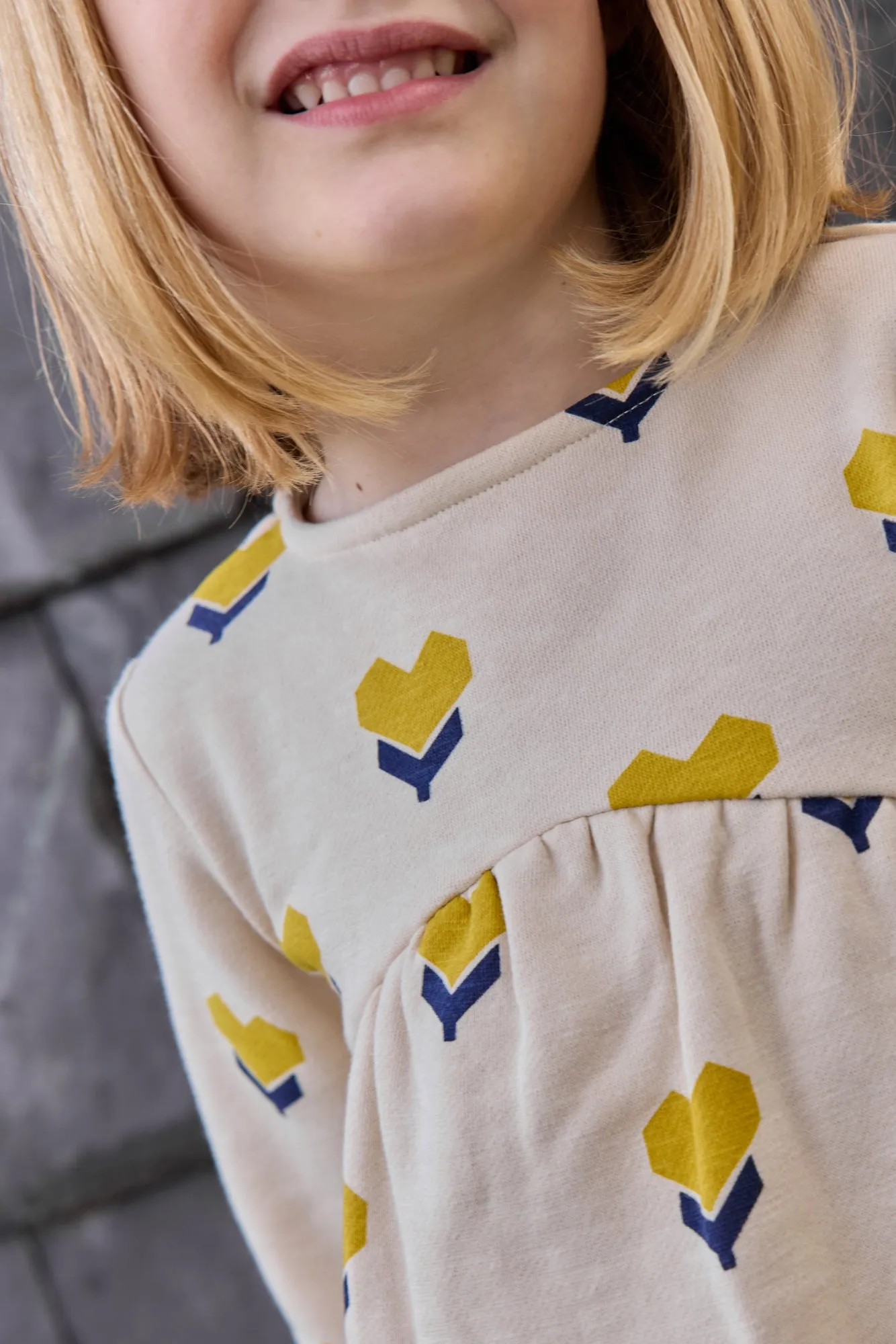 Bonton Logo Coeur Flower kjole hvid bomuld