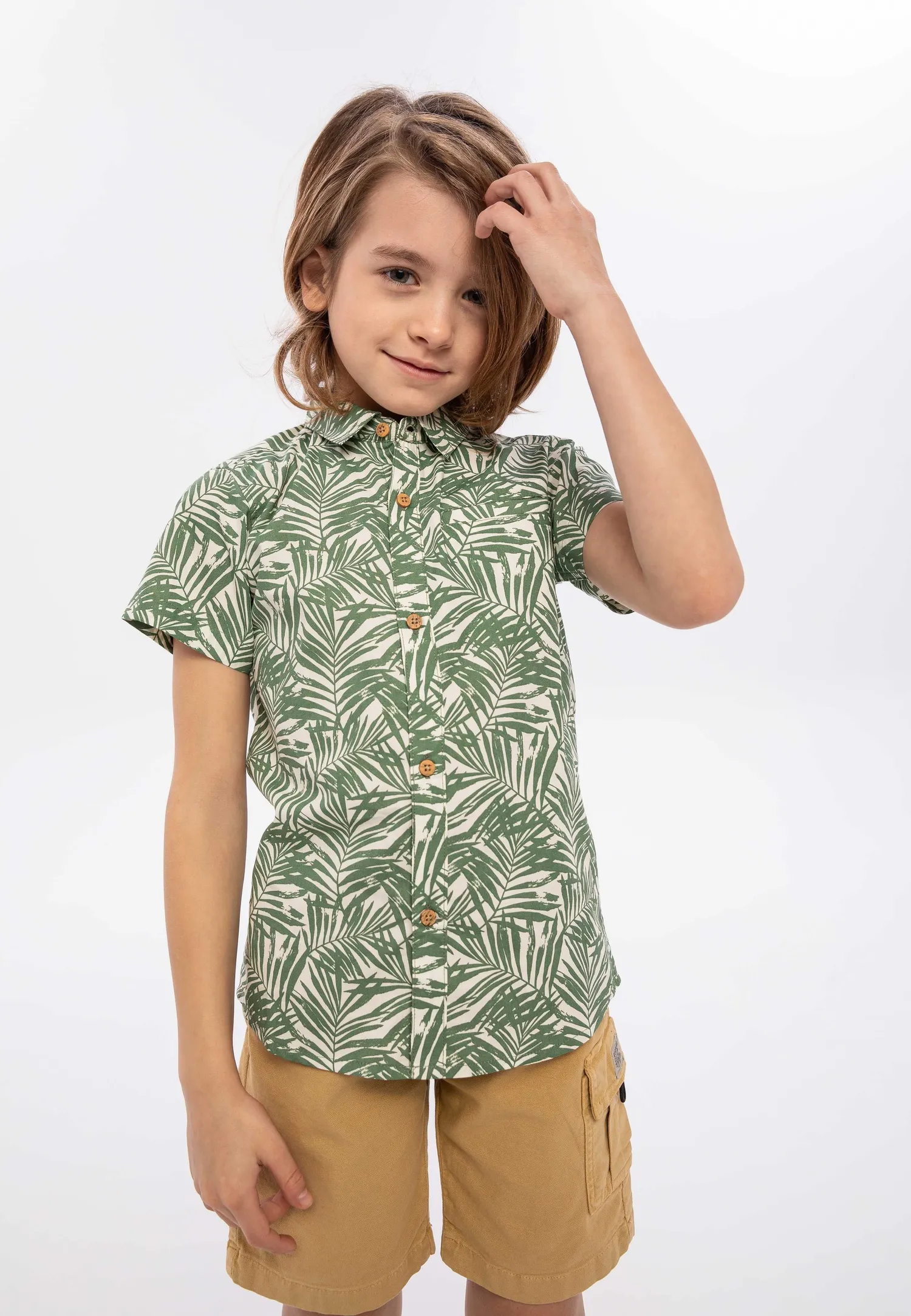 Minoti 38175 skjorte oliv palmer drenge