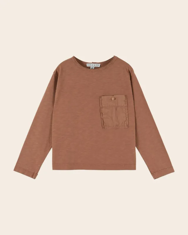 Emile et Ida Poche marron t-shirt brun bomuld