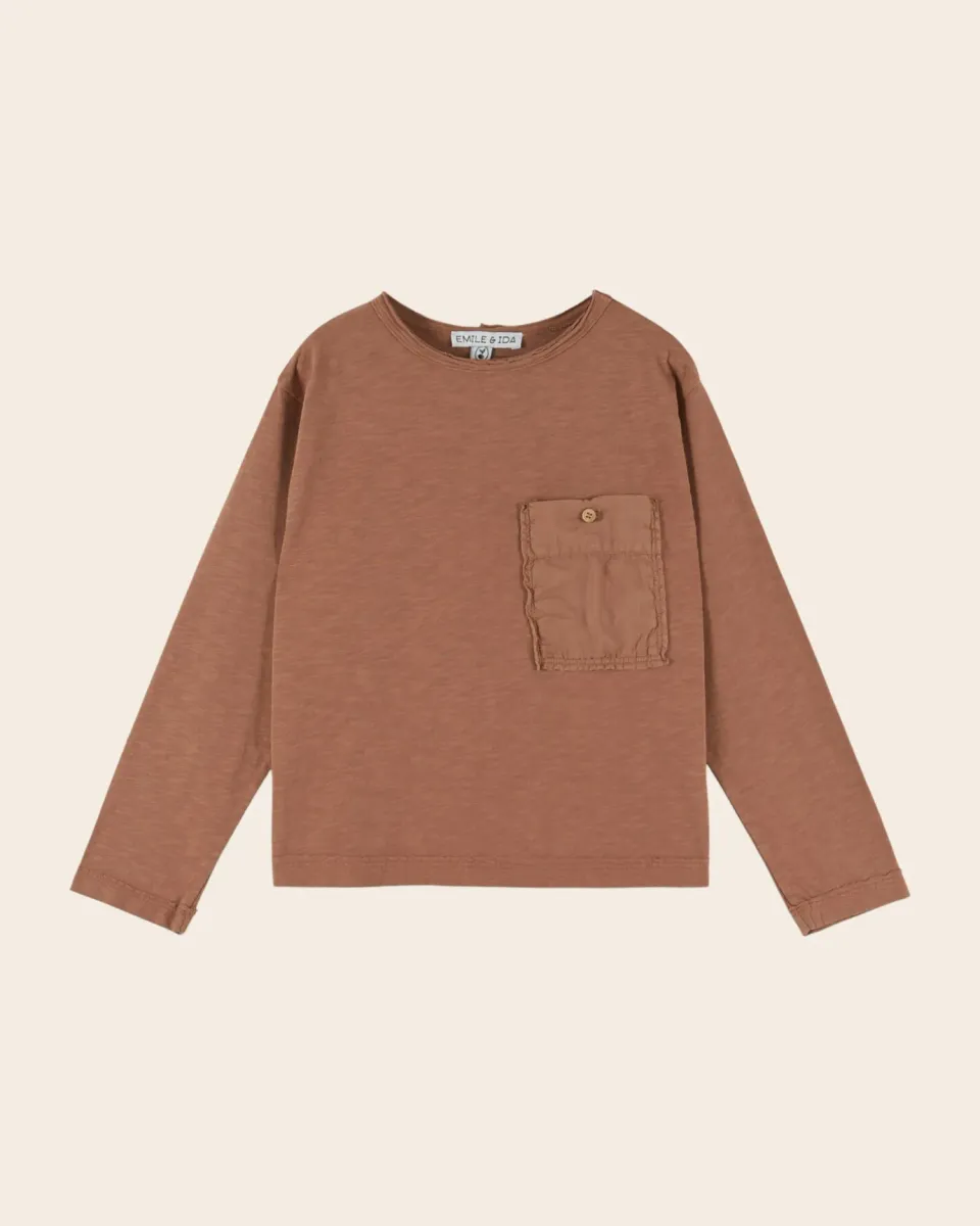 Emile et Ida Poche marron t-shirt brun bomuld