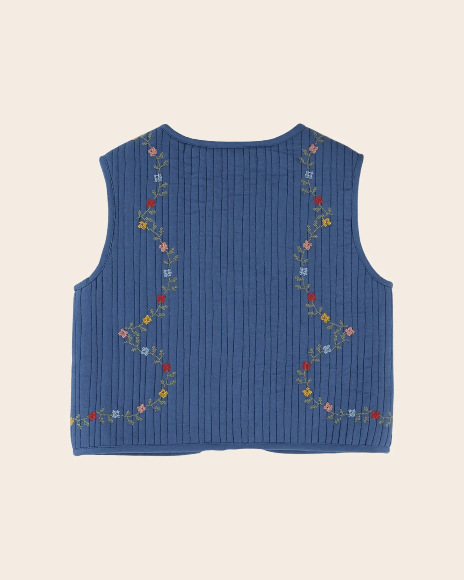 Emile et Ida Ocean vest blå quiltet broderi