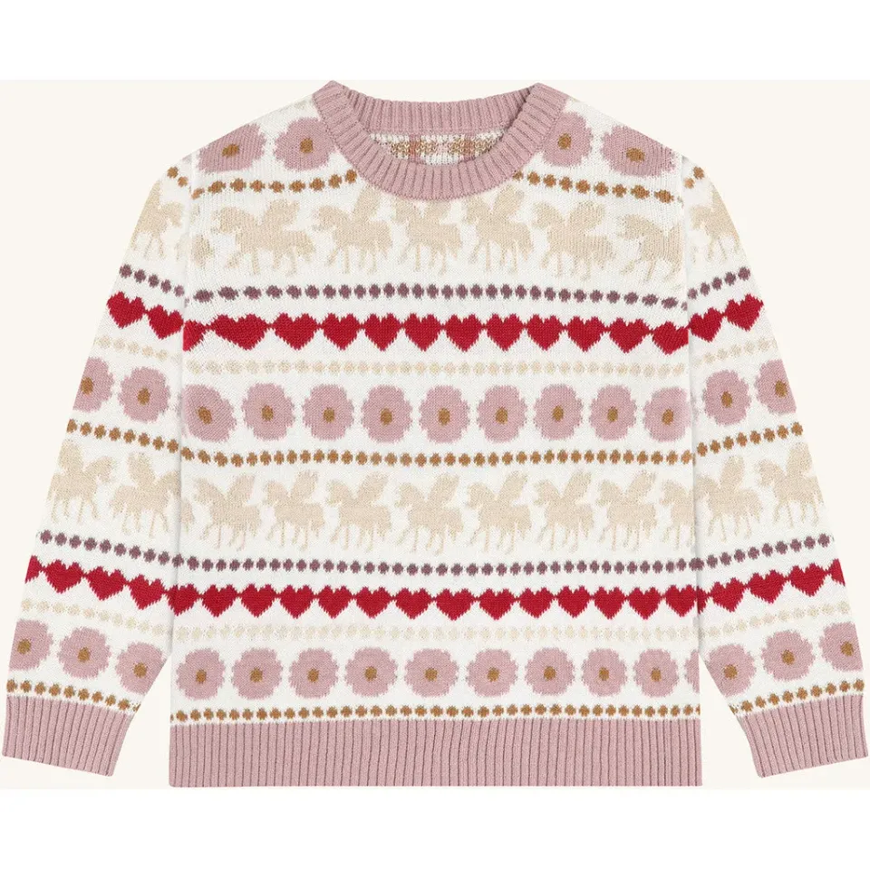 Hust & Claire Pippa Unicorn pullover Ivory bomuld