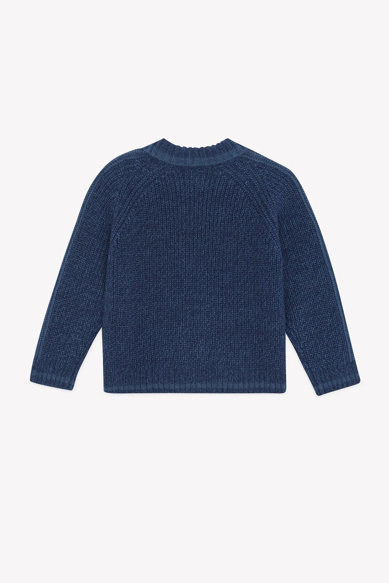 Bonton Pimpon Blue cardigan blå uld lynlås