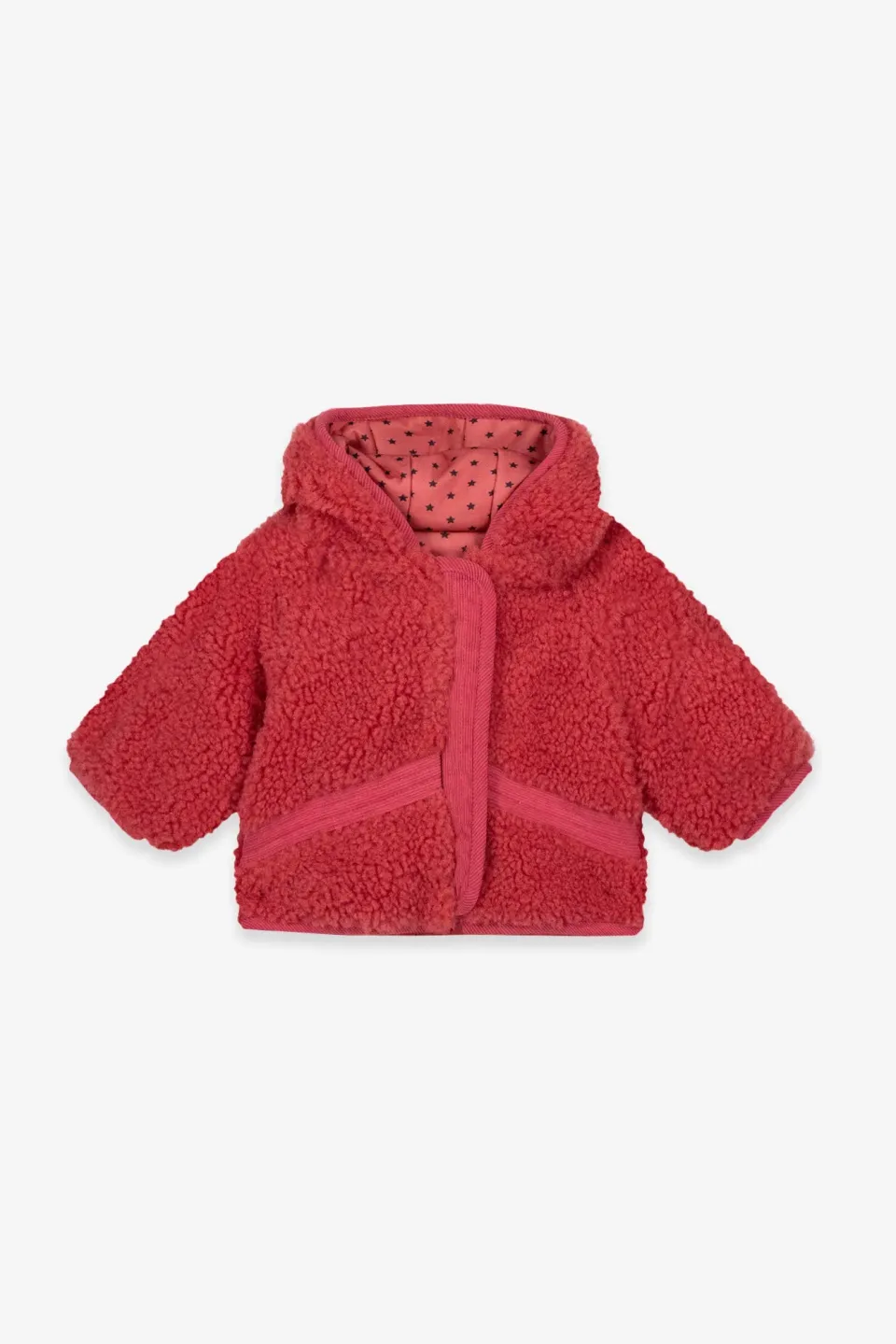 Bonton Piper Rose Elizabeth babyjakke lyserød sherpa